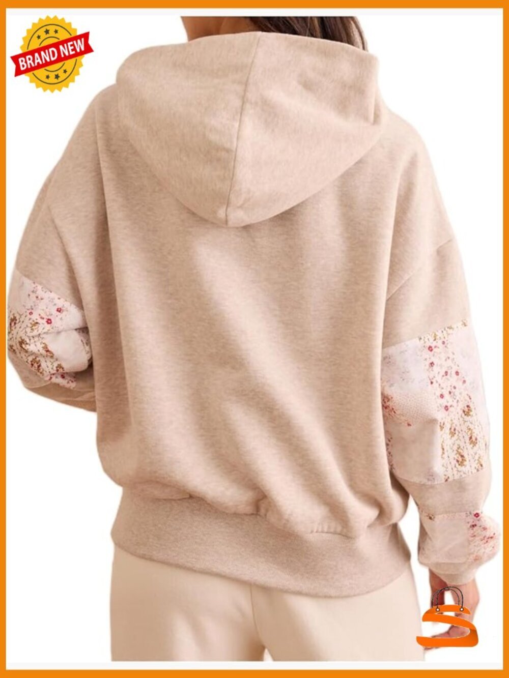Oversized Floral Embroidered Patchwork Hoodie - Y2K Preppy Streetwear Pullover